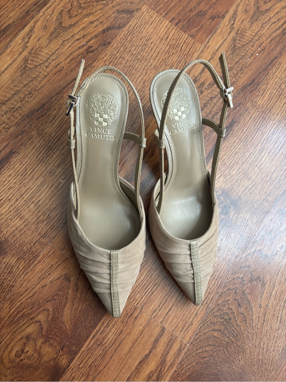 Vince Camuto Taupe Pointed Slingback Pumps